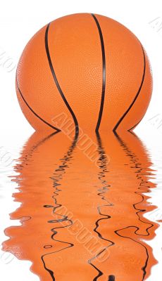 Basketball reflected in the water