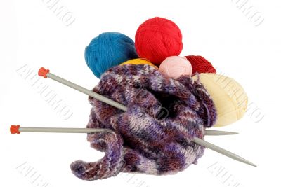 Yarn for knitting.