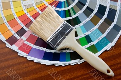 Paintbrush with card of colors Paintbrush with card of colors