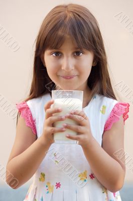 Girl drinking milk