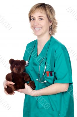 doctor with a teddy bear