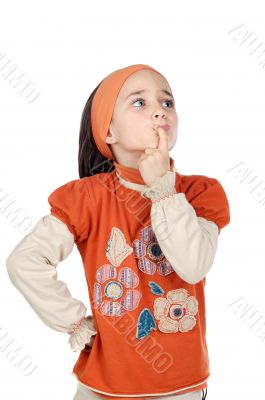 Adorable girl thinking Adorable girl thinking