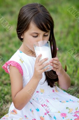 Girl drinking milk Girl drinking milk