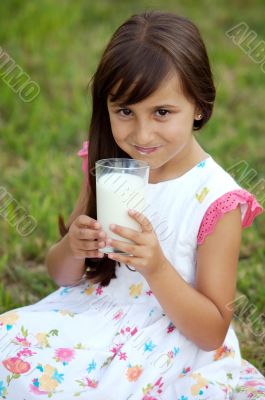 Girl drinking milk