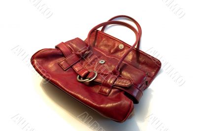 red vanity bag