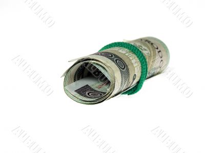 Scroll money over white Scroll money over white