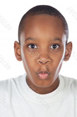Boy with amazement face