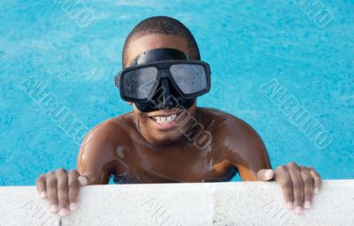 Boy in the swimming pool