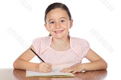 adorable girl studying