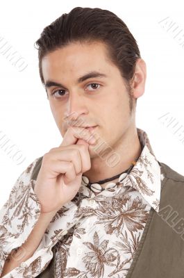 young with thoughtful expression