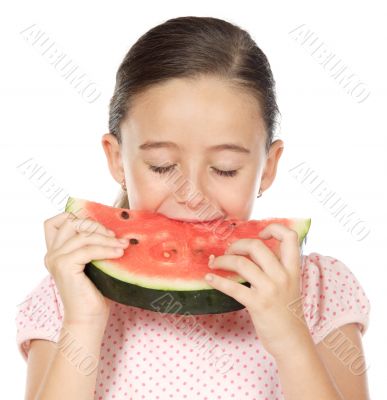 adorable girl eating