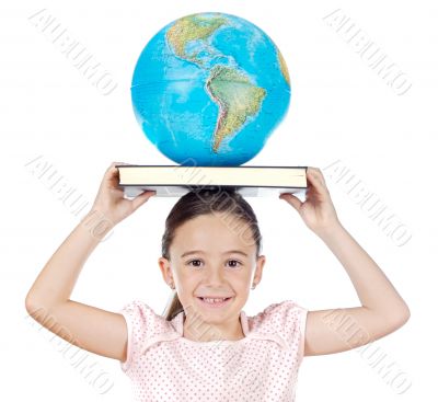 adorable girl studying