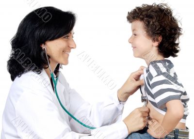 Lady doctor with a child