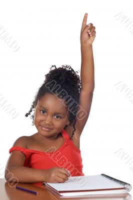 girl raising hand