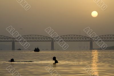 Couple in the Ganges