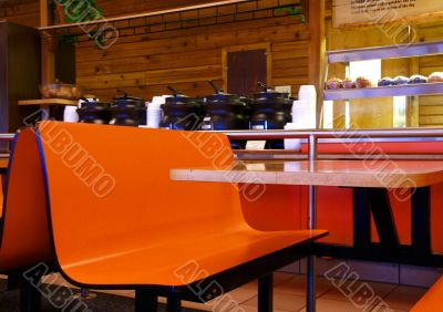 Bright orange tables Bright orange tables