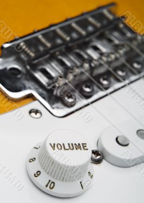 Coseup of electric guitar volume