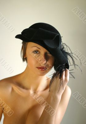 Girl in a black hat