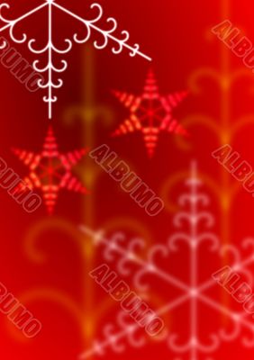 Warm soft focus Christmas snowflakes