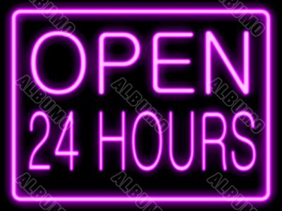 neon effect  open 24 hours