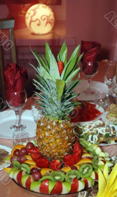 Pineapple stands on the table