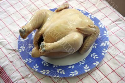 Whole boiled chicken
