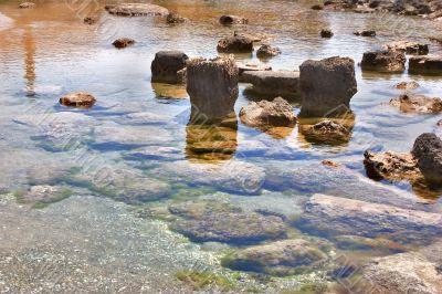 Stones in a gulf.