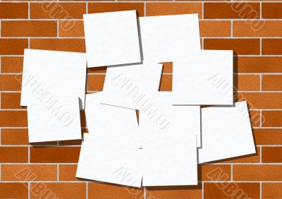 Pieces of paper for announcements. Pieces of paper for announcements.