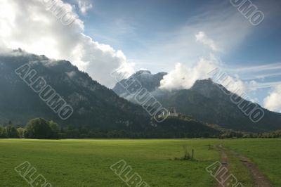 Landscape with Neuschwanstein castle