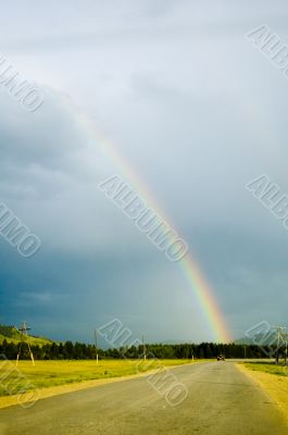 Rainbow on road