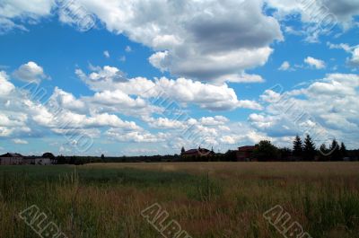 Rural scenic landscape in springtime