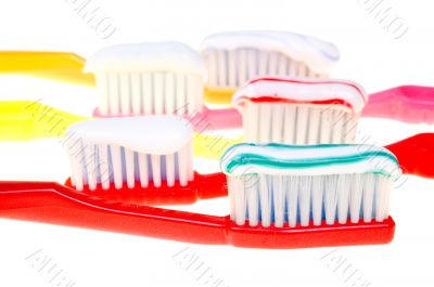 Brush with tothpaste Brush with tothpaste