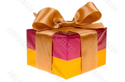Presents with gold ribbon isolated on white background Presents with gold ribbon isolated on white background