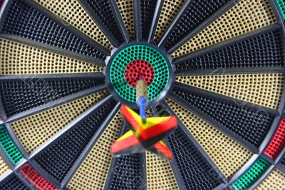 Dartboard with arrow