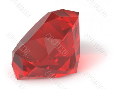 Ruby gemstone isolated