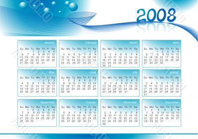 2008 blue calendar