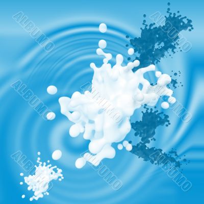 Blue milk splash