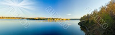 Beautiful autumn landscape. The nature. Panorama