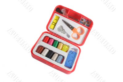Red sewing kit
