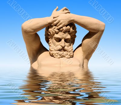 Arhitecture details of neptun`s statue.