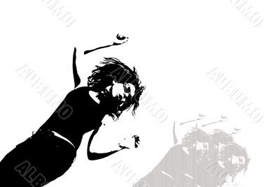 Happy woman - isolated on white