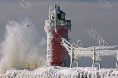 Winter South Haven Lighthouse
