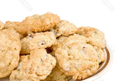 Oatmeal Chocolate Chip Cookie Isolated
