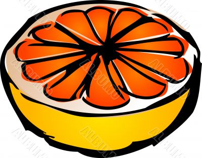Sliced grapefruit