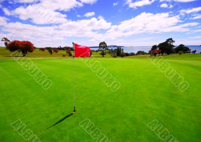 Green on a beautiful golf course