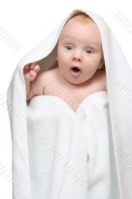 Tot under towel