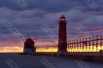 Sunset Grand Haven Lighthouse Sunset Grand Haven Lighthouse
