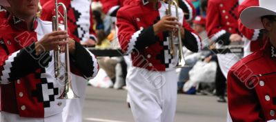 Red trombone players Red trombone players