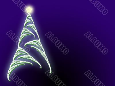 Christmas tree star and copyspace