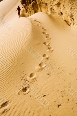footprints on the sand